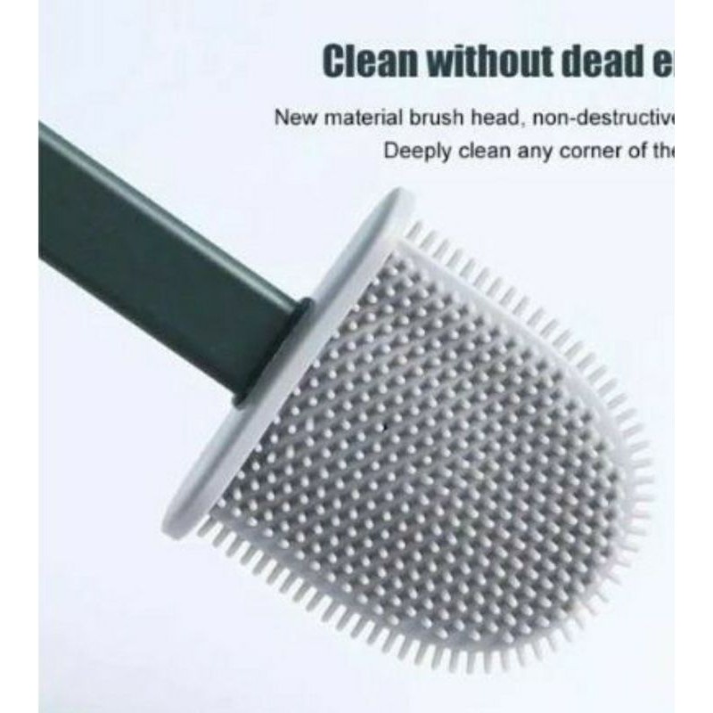 Sikat WC Silikon Sikat Pembersih Toilet Brush Silicone Flexible Dengan Wadah Aesthetic Fleksibel