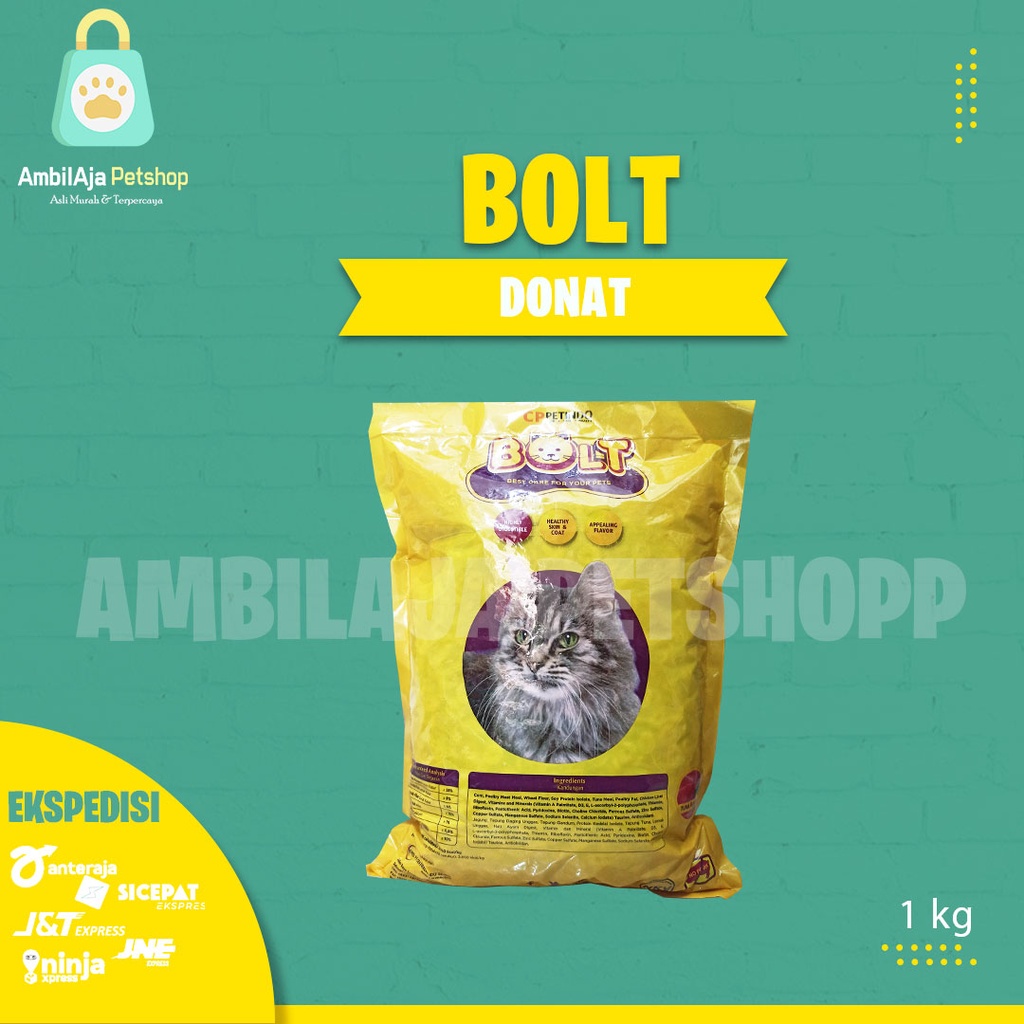 Makanan Kucing kering BOLT 800gram All Varian ( EKSPEDISI )