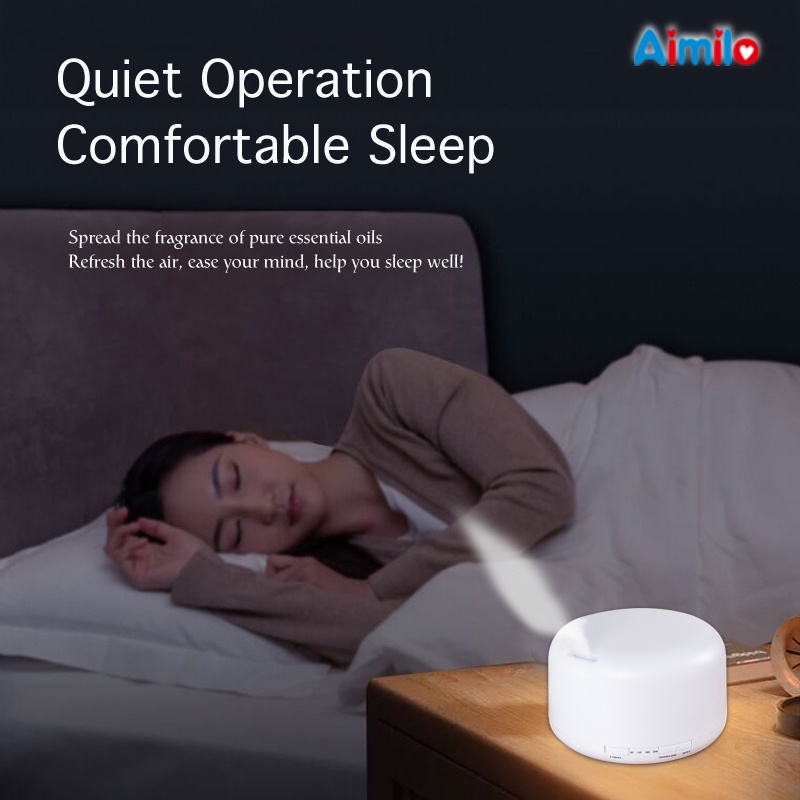 (Aimilo) Humidifier Diffuser Air Purifier Aromaterapi Essential oil Difuser Ruangan 500ml +Remote-5