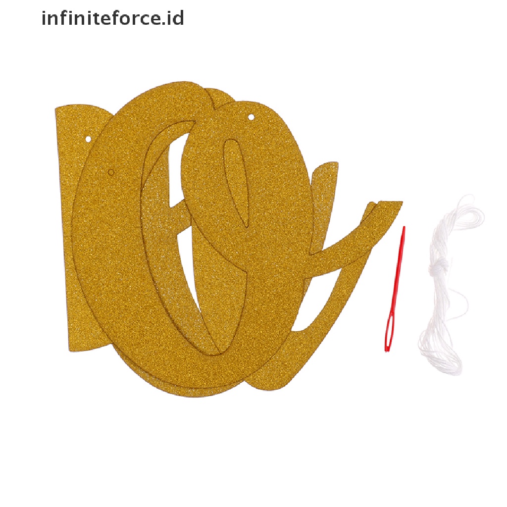 (Infiniteforce.Id) Banner Glitter One Untuk Dekorasi Pesta Ulang Tahun Ke1