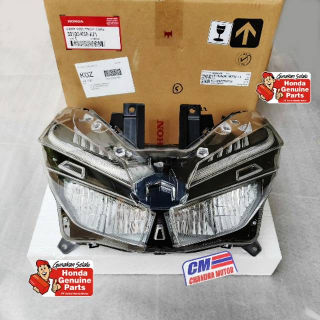 Reflektor lampu depan assy set New vario 125  150 esp keyless 2018 original HONDA AHM 33100-K59-A71