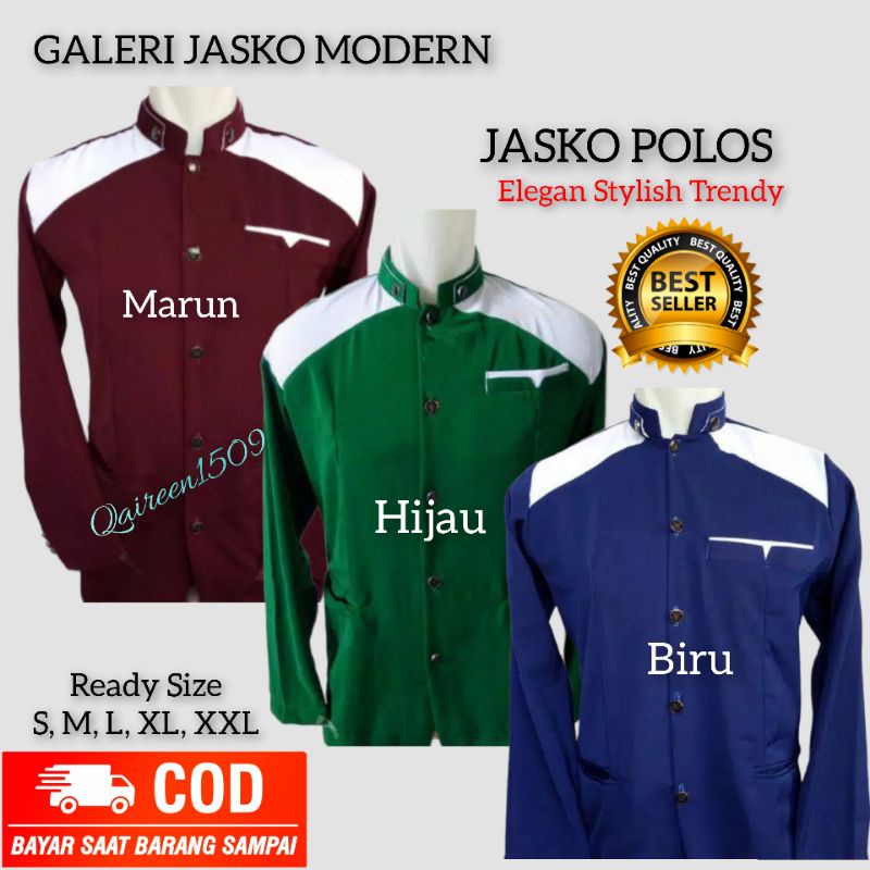 Jas Koko Polos | Jas Koko Pria | Baju Koko dewasa | Jasko merah marun | Jasko Hijau NU | Jasko Biru