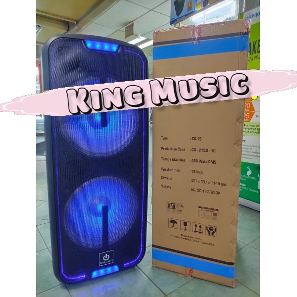 CRIMSON CR 215D 10 SPEAKER AKTIF 15 INCH PORTABLE DOUBLE WOOFER