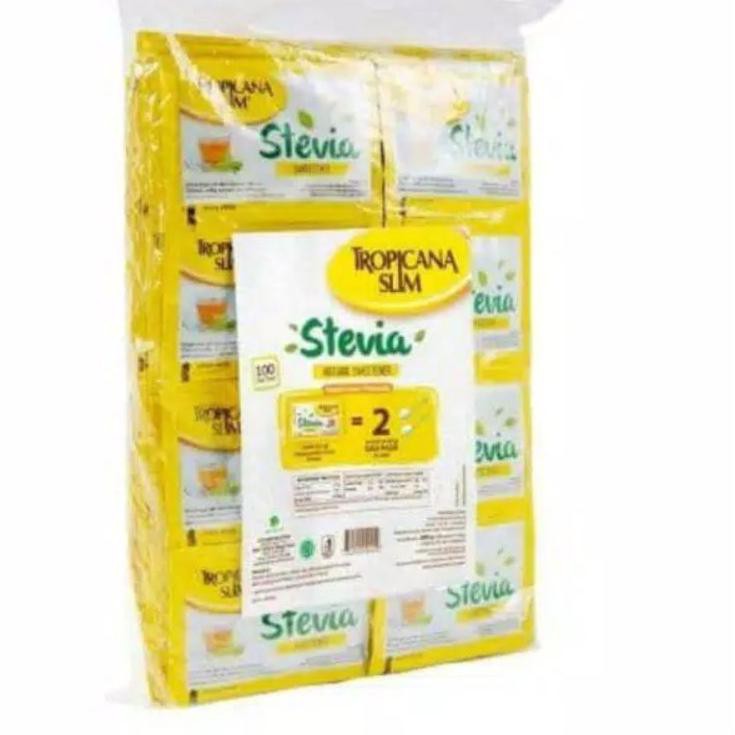 

I2U3 TROPICANA SLIM STEVIA 100 / GULA STEVIA / TROPICANA SLIM STEVIA / STEVIA / GULA RENDAH KALORI