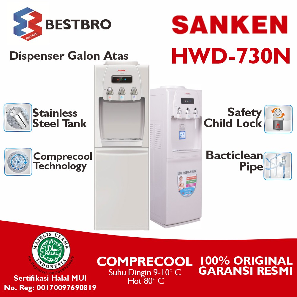 Jual Sanken HWD730N Standing Dispenser Top Loading JABODETABEK ONLY! Indonesia