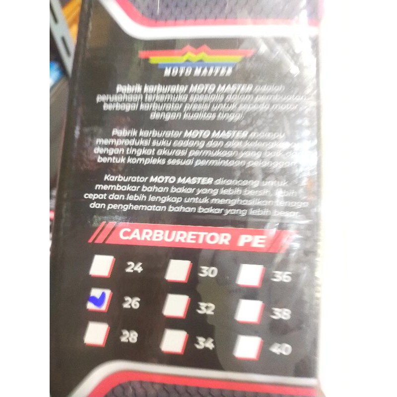 KARBURATOR PE 24 26 28 30  MOTO MASTER CPO 30MM FREE 2PILOTJET 2MAINJET 1JARUM KARBU motomaster skep kuningan-MotomasterPe26+6bag