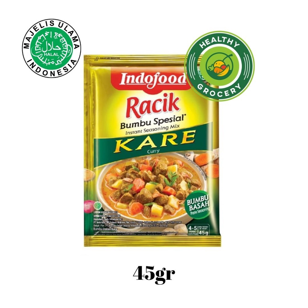 Indofood Bumbu Racik Instant 45gr / Soto ayam / Kare / Opor Ayam / Rawon