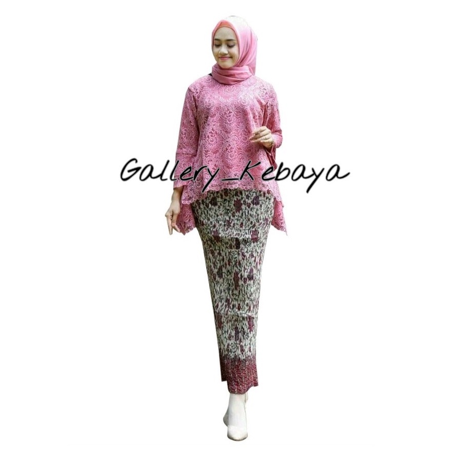 READY STOCK!!! Setelan kebaya brukat rinjani / set brokat bianca / kebaya modern / kebaya wisuda