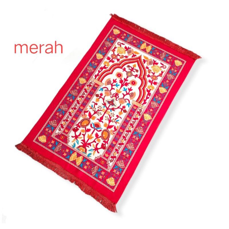 BISA CODSajadah Muka Suede Kepala Mini Kecil Turki Bahan Halus Lembut anak pcs - kipas PROMO Kode 52-Merah