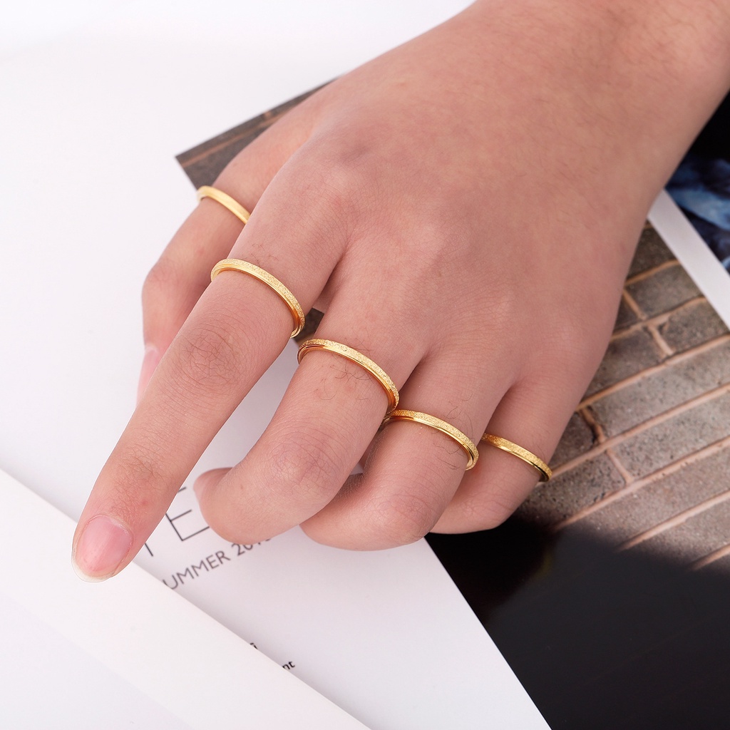 Cincin Couple Titanium Pasangan Matte Baja