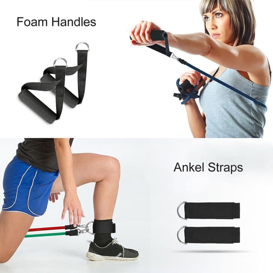 Resistance Band Bands Tube Tubes Set Alat Fitness Portable Workout gym