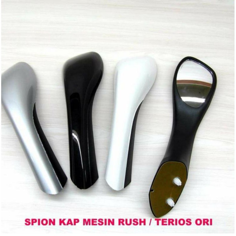 spion kap mesin Rush putih hitam silver