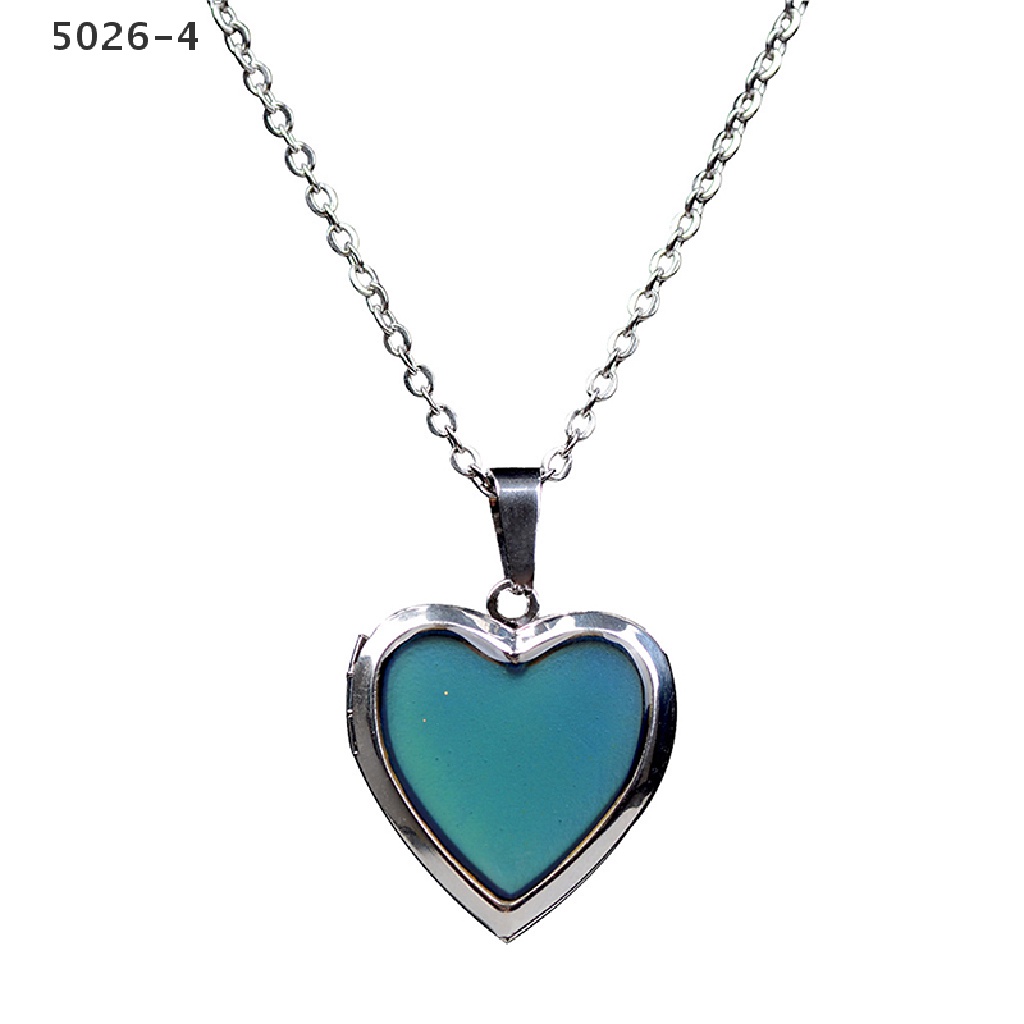 5026-4 Mood Necklaces Heart Pendant Necklace Temperature Control Color Change Necklace 5026-4