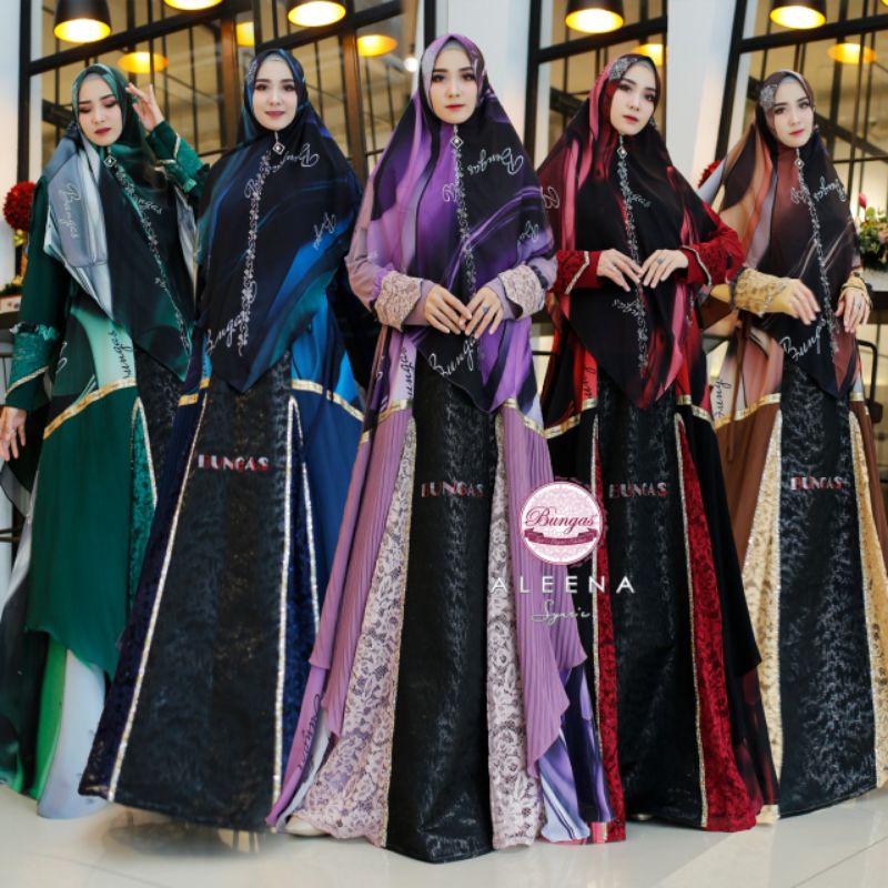 (BISA COD/CICILAN) GAMIS SYARI ALEENA by BUNGAS FASHION
