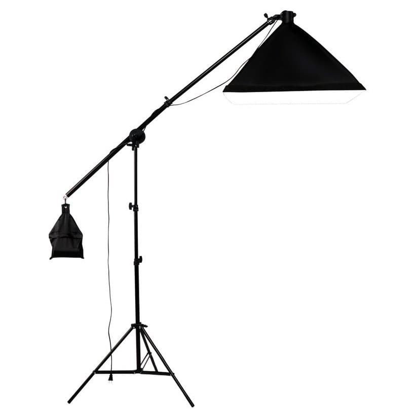 Payung Softbox Reflektor Boom Arm Studio 50x70cm dengan Bohlam 45W - Black