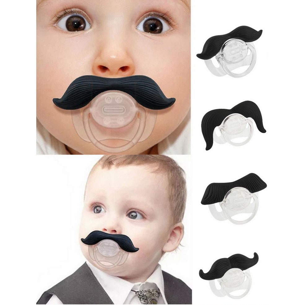 Dot Empeng Bayi Model Kumis - Black