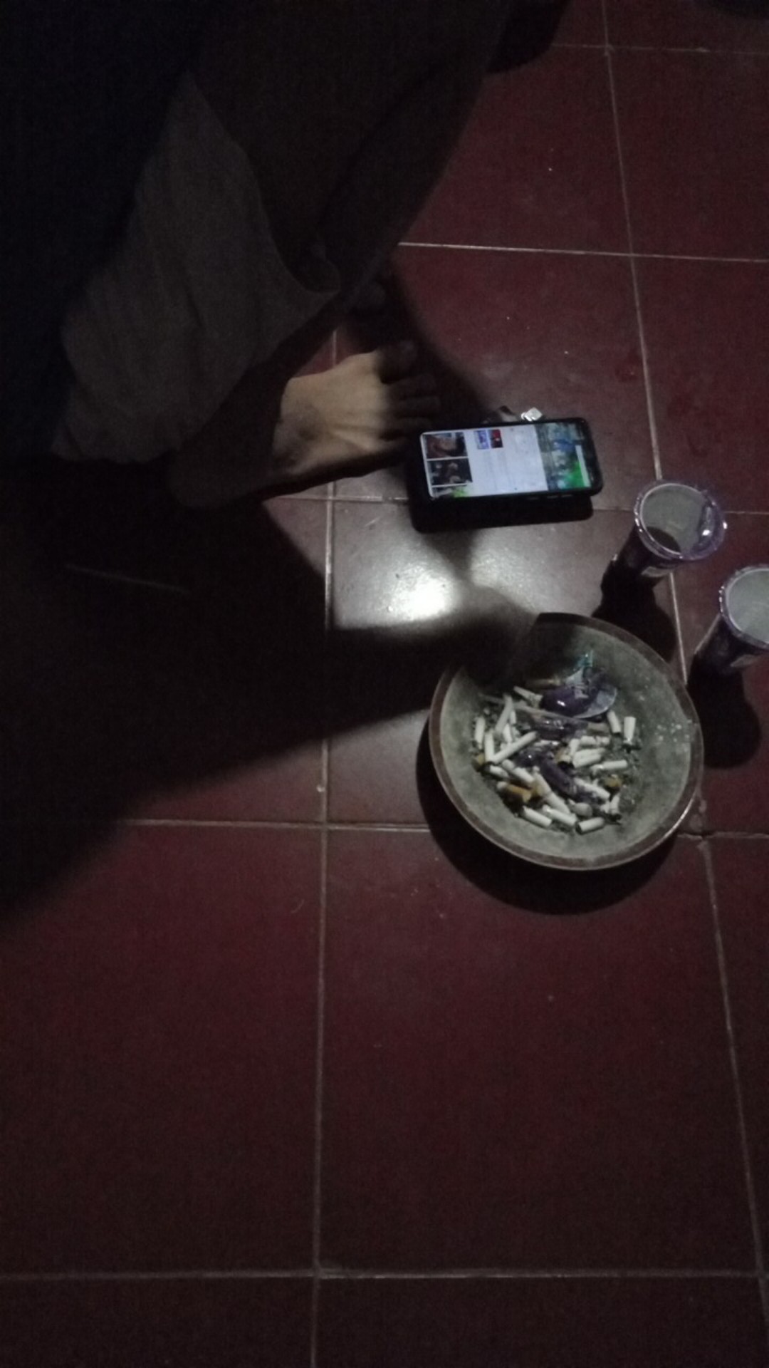 [gridline - S065 Red Brown & Light Brown] Kemeja Batik Slimfit Pria Katun Lengan Pendek M-xxl