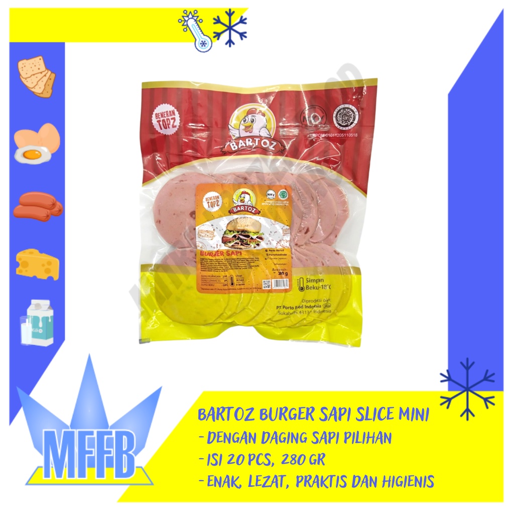 

Bartoz Burger Sapi Slice Mini isi 20pcs 280gr