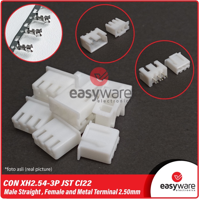 1 SET Connector JST XH2.54-3P Straight Header 2.54mm CI22 3 pin Straight