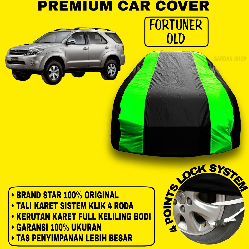 Body Cover FORTUNER OLD Sarung Strip HIJAU Penutup Pelindung Bodi Mobil Fortuner Old PREMIUM