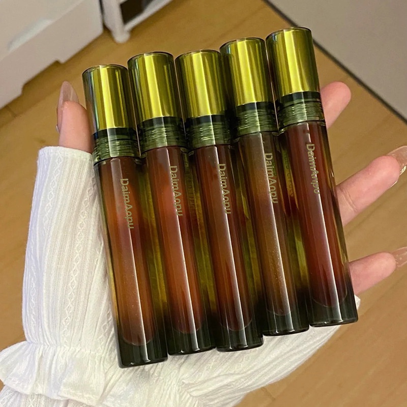 DAIMANPU Liptint Glass Bibir Cermin Kaca Retro Bening Lipstik Cahaya Air Lip Gloss