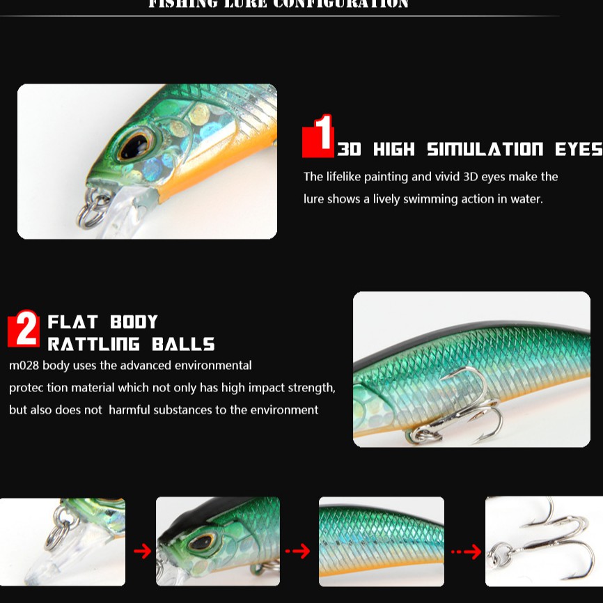 Shengyao 1Pcs Sinking Minnow Umpan Pancing 6cm 5g Fishing Bait Swimbait Fishing Lure Ikan Bass Bentuk Kecil