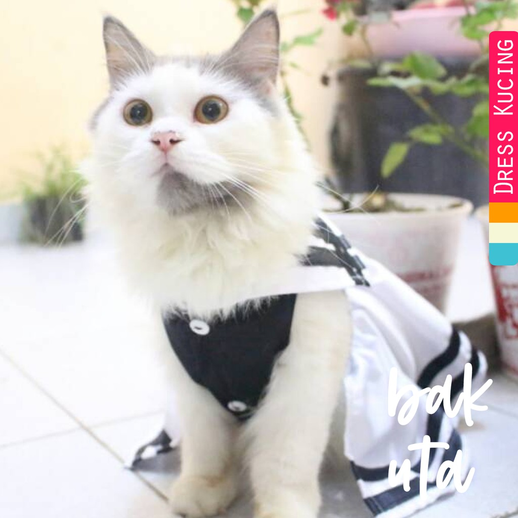 Baju kucing hitam putih untuk kucing / baju kucing anjing lucu / aksesoris kucing size S M L