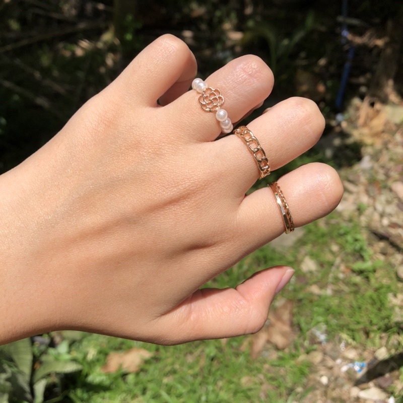 MAISIEBYTT Cincin set warna gold alloy gold plated