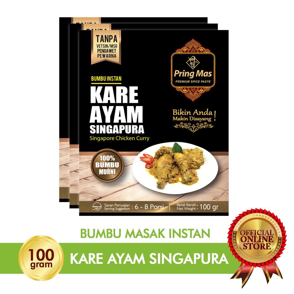 

Pring Mas Kari Ayam Singapura 6-8 porsi -Halal Mui