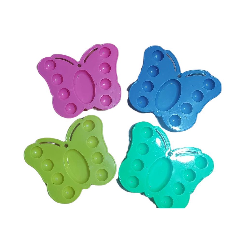 

[1 Pcs] Piring Cat Air Warna KupuKupu / Palet Lukis KupuKupu