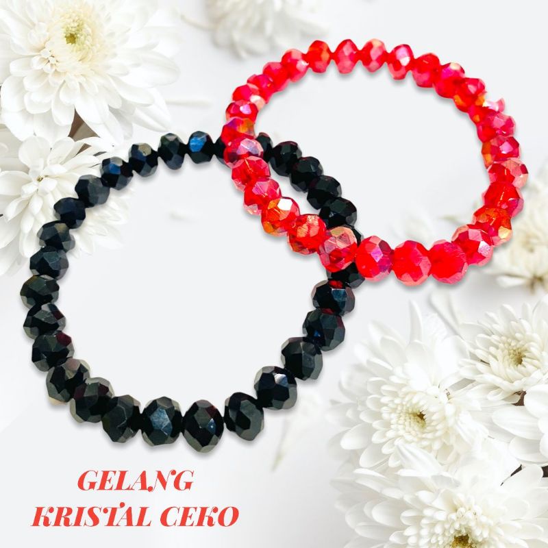 gelang wanita kristal ceko polos //gelang kristal