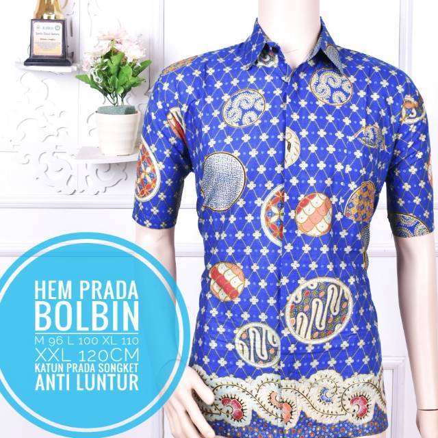 Hem kemeja batik prada songket seragam murah grosir