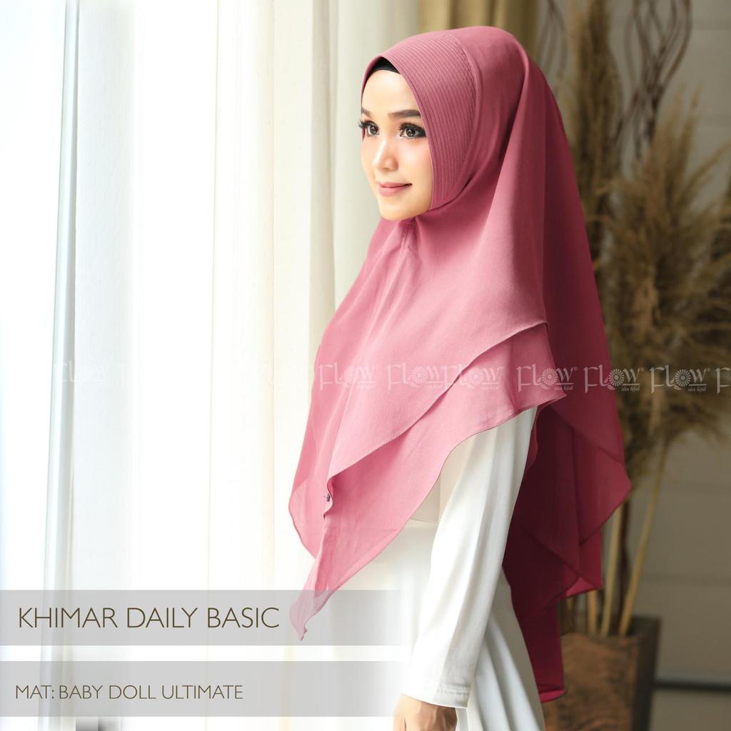 Jilbab Khimar Daily Basic Ori Flow-PINK