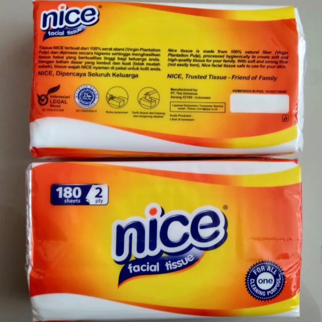 tissue nice Wajah Soft Pack 180 Sheets tisu nice murah