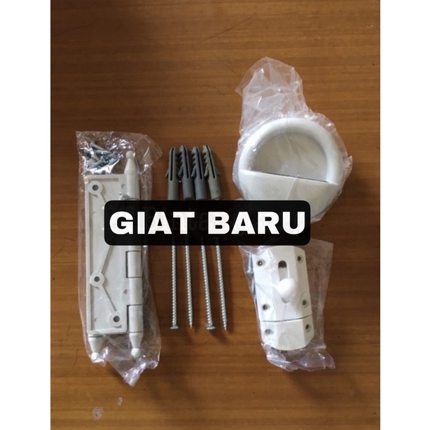 Tarikan Kunci Pintu Kamar Mandi PVC / Slot Plastik / Kunci Pintu Kamar Mandi / Engsel PVC