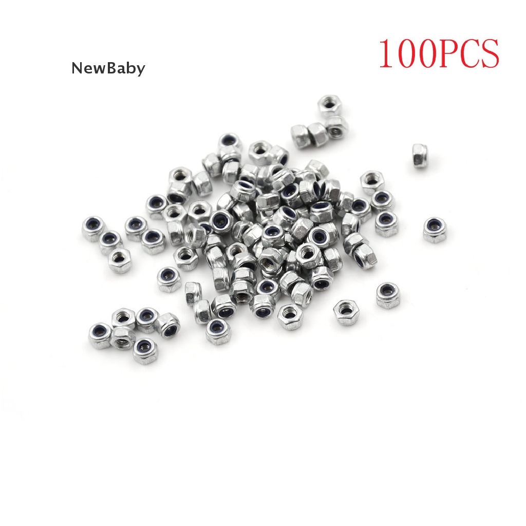 100pcs M3X0.5Mm Baut Nylocking Bahan Stainless Steel