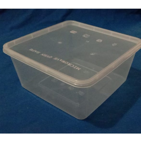 DISKON!!! MICROWAVE OVEN SAFE /Food Container Box Tempat Makanan Plastik Thinwall Uk 1500 ml ( SQ )