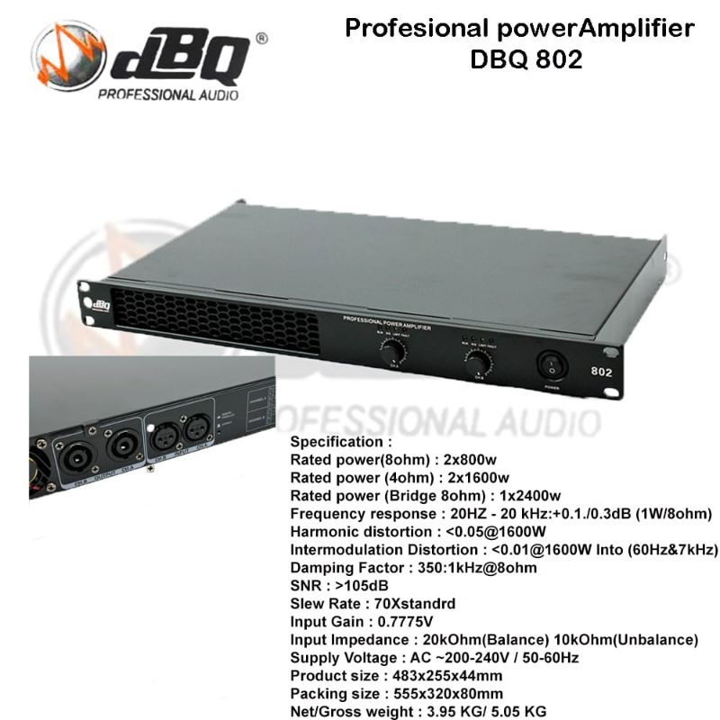 POWER AMPLIFIER DBQ 802 POWER DBQ CLAS D ORIGINAL