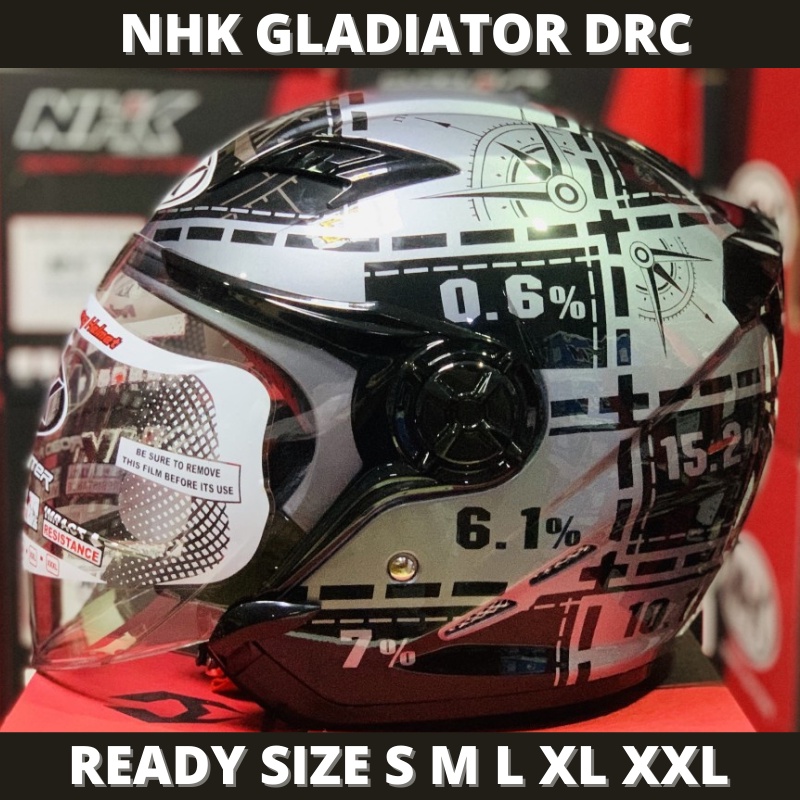 NHK GLADIATOR DRC DARK GREY DOUBLE VISOR