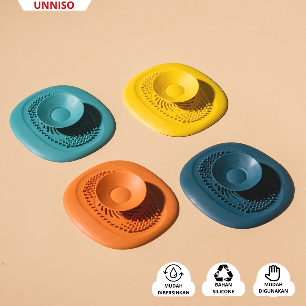 UNNISO - Sink Filter Floor Drain Silicone Penyaring Rambut Kotoran FD1