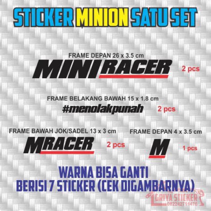 Cutting sticker - Stiker sepeda minion mini racer mini trek