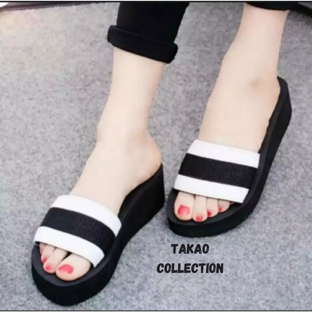SANDAL WEDGES KOKOP WANITA MOTIF SALUR-2