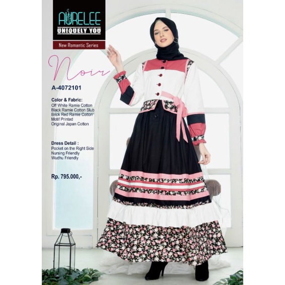 Gamis Aurelle Dres Wanita Baju Casual Gamis Busui