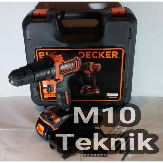 Black & Decker Cordless Drill Driver Bor Baterai 18 V Bdchd18K Termurah