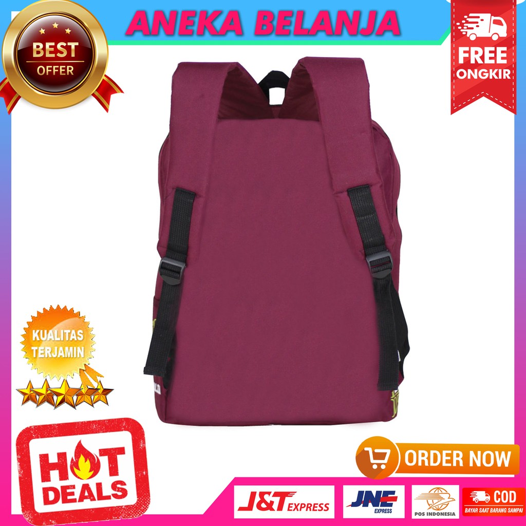 Backpack Casual Stylish Tas Ransel Sekolah Multifungsi Ekonomis Keren Berkualitas Distro Fashionable