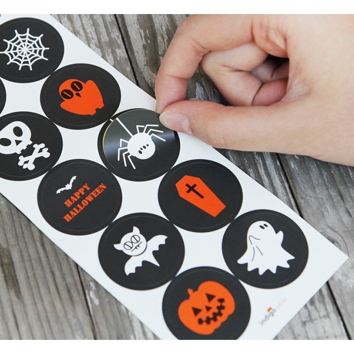 STH1 stiker 3cm halloween sticker packing kue cookies