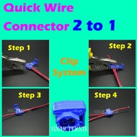 Quick Wire Connector 2 to 1 Terminal Block Kabel 2-1 Scotch Konektor Cable Jepit Crimp Sambung Jalur