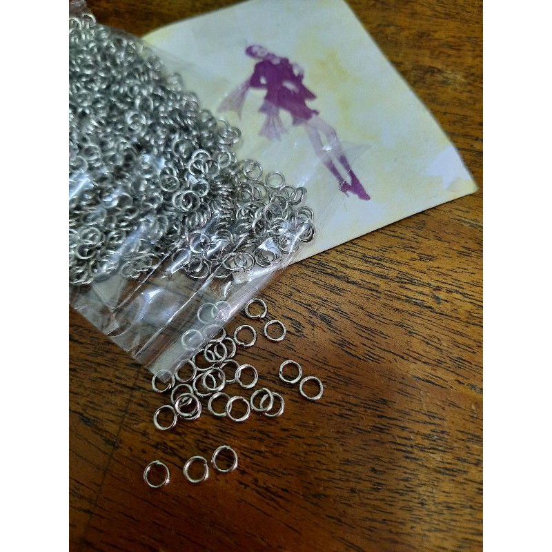 Ring Bulat untuk Kalung /Gelang 5mm Nikel - 10 gram