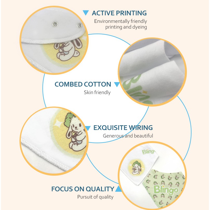 BLINGO BWD01 Perlengkapan Bayi Baby Bib 2PCS Celemek Makan Bayi Bayicelemek Bayi Slaber Segitiga