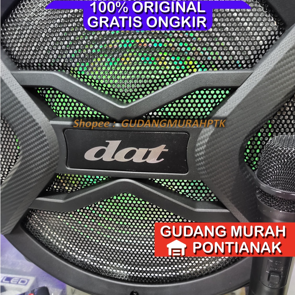 Speaker Bluetooth Portable 15 inch DAT DT 1509 X2 Free 2 Mic Wireless Salon DT1509X2 15&quot; Pengeras suara ampli meeting cocok acara arisan atau pentas